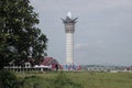 You can see a photo of the Purwokerto Lotus View Tower taken from a distance