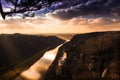 amazing view above a big river on a sunny evening Royalty Free Stock Photo