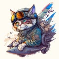 Cat Pilot in the Air Force generative AI