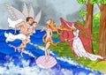 Illustration based on the Renaissance painting of The Birth of Venus