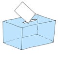 Illustration of an electoral ballot box in which a vote is being deposited