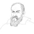 Realistic illustration of the Italian astronomer Galileo Galilei