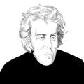 Realistic illustration of the President of the United States Andrew Jackson