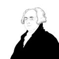 Realistic illustration of the President of the United States John Adams