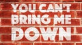 You Cant Bring Me Down On A Brick Wall. Royalty Free Stock Photo