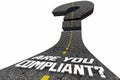 Are You Compliant Road Question Mark Following Laws Rules Regulations 3d Illustration