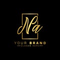 Letter Na Logo. Initial Letter Design Vector Luxury Color