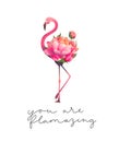 You are flamazing inspirational cute card Royalty Free Stock Photo