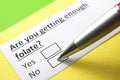 are you getting enough folate? yes or no Royalty Free Stock Photo