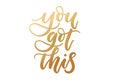 You got this inspirational lettering with golden confetti. Vector motivational illustration Royalty Free Stock Photo