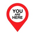 You Are Here Location logo. Marker location you are here Vector illustration