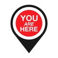 You Are Here Location logo. Marker location you are here Vector illustration