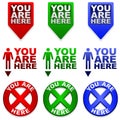You are Here map markers Royalty Free Stock Photo