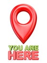 You are here red map pointer 3D