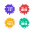 You are here sign icon mark. Destination or location point concept. Pin position marker design Royalty Free Stock Photo