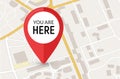 You are here sign icon mark. Destination or location point concept. Pin position marker design Royalty Free Stock Photo