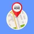 You are here street map gps simple icon. Road gps map here sign pin design Royalty Free Stock Photo