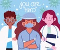 you are hero, group medical staff characters with uniform