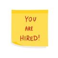 You are hired career concept Royalty Free Stock Photo