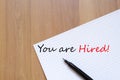 You are hired concept Royalty Free Stock Photo