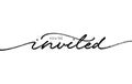 You are invited elegant black calligraphy. Royalty Free Stock Photo