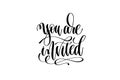 You are invited hand lettering event invitation inscription