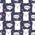 You are llamazing llama seamless pattern. Cute llama drawing w