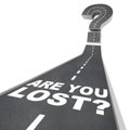 Are You Lost Words Question Mark on Road Pavement Confusion