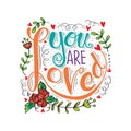 You are loved hand lettering.