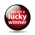 Lucky winner button Royalty Free Stock Photo