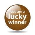 Lucky winner button Royalty Free Stock Photo