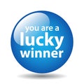 Lucky winner button Royalty Free Stock Photo