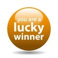 Lucky winner button Royalty Free Stock Photo