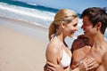 You make this moment perfect. a happy young couple enjoying a romantic day on the beach. Royalty Free Stock Photo
