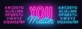 You Matter neon quote on a brick wall. Inspirational glowing lettering.