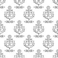 You Are My Anchor seamless pattern. Nautical Design.