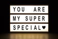 You are my super special light box Royalty Free Stock Photo