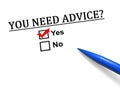 You need advice?: yes or no Royalty Free Stock Photo