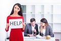 You need help ? The beautiful business woman at office asks of t Royalty Free Stock Photo