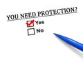 You need protection?: yes or no Royalty Free Stock Photo