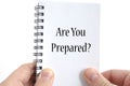 Are you prepared text concept