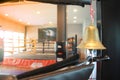 The bell in the boxing stadium will fight. Royalty Free Stock Photo