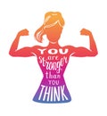 Vector motivational illustration You are stronger than you think