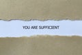 you are sufficient on white paper