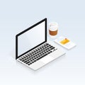 You`ve got mail,isometric Email laptop notifications vector Royalty Free Stock Photo