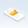 You`ve got mail,isometric Email laptop notifications