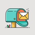 You\'ve Got Mail, Simple Cartoon Icon (Generative AI) Royalty Free Stock Photo