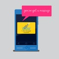 You`ve got a message.Smartphone receive text message. Royalty Free Stock Photo