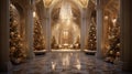 You are welcomed into a world of luxury and holiday cheer by a huge entrance hall