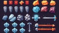 You will need to set progress bars, game buttons, menu UI or GUI elements. Cartoon UI with stone texture. User setting Royalty Free Stock Photo